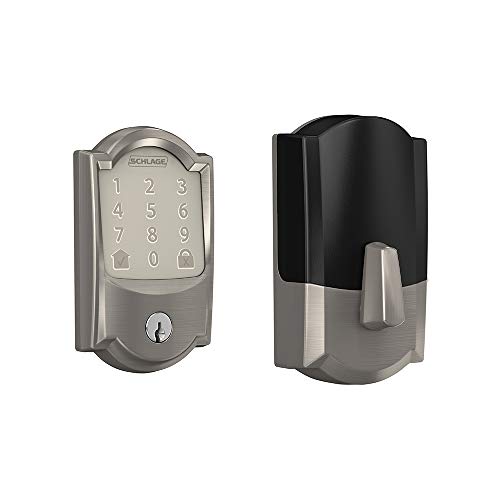 Book Cover Schlage Encode Smart Wi-Fi Deadbolt with Camelot Trim in Satin Nickel