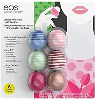Book Cover EOS Lasting Hydration Lip Treatment Collection, Variety Pack, 6 Smooth Balms, 0.25 Oz Each (Purse Size)