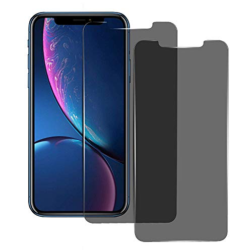 Book Cover High Grade Privacy Screen Protector for Apple iPhone XR, 6.1 Inches, Anti-Spy Tempered Glass Film, 2-Pack