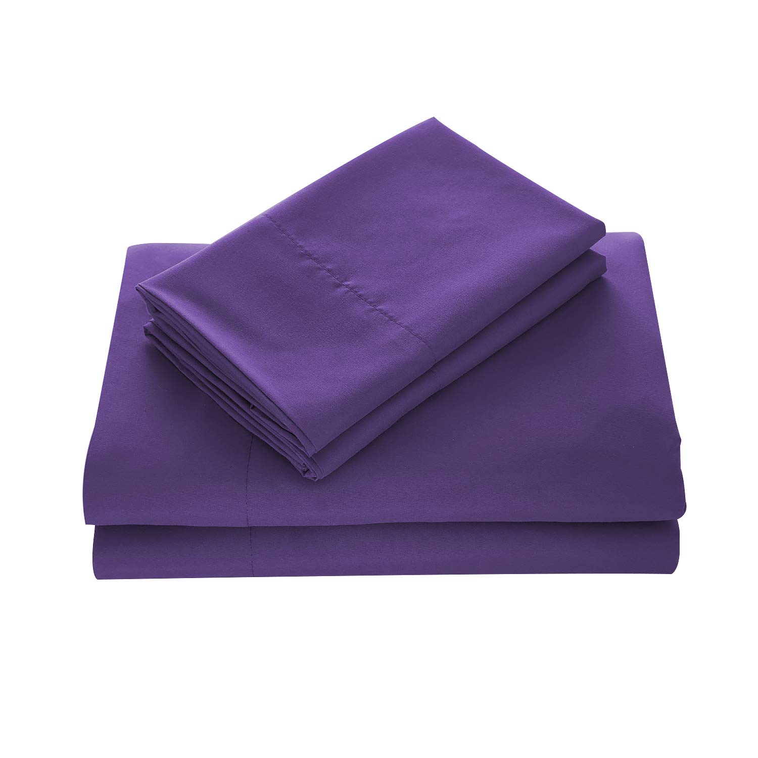 Book Cover WAVVA Bedding Luxury 4-Pcs Bed Sheets Set- 1800 Deep Pocket, Wrinkle & Fade Resistant Queen Size, Purple, Prism Violet Queen Prism Violet