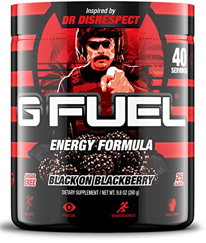 Book Cover G Fuel Black on BlackBerry Tub (40 Servings) Elite Energy and Endurance Formula Inspired by Dr Disrespect