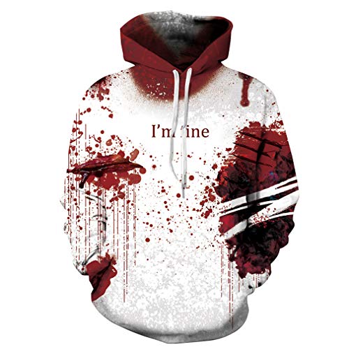 Book Cover NEWCOSPLAY Unisex Novelty Hooded Sweatshirts 3D Printed Hoodies Colorful Pattern (L/XL, Red Wound)