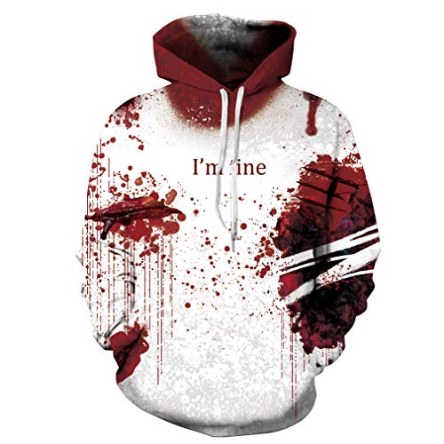 NEWCOSPLAY Unisex Novelty Hooded Sweatshirts 3D Printed Hoodies Colorful Pattern (L/XL, Red Wound)