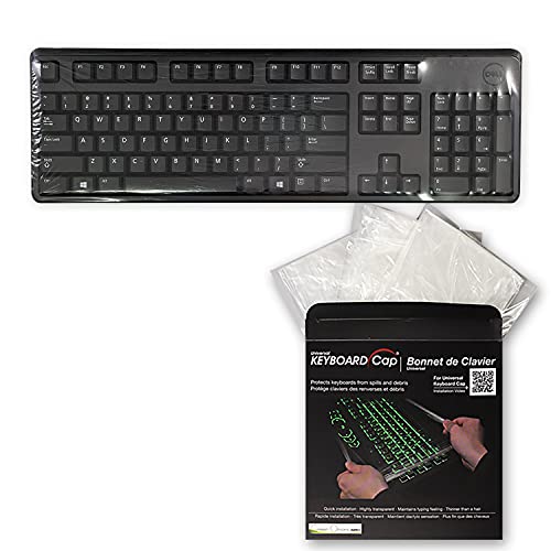 Green Onions Supply Fully Covered Flat Style, Easily Sanitized Universal Wipeable 0.025mm Superb Tactile Feeling Waterproof Anti-dust Keyboard Cap Cover [3 Pack]