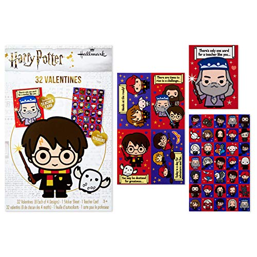 Book Cover Hallmark Kids Harry Potter Valentines Day Cards (32 Valentine Cards, 35 Stickers, 1 Teacher Card)