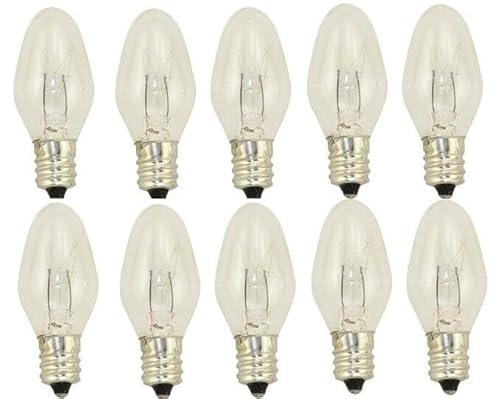 Technical Precision 15W 120V Wax Warmer Replacement Light Bulbs for Scentsy Plug-Ins Himalayan Salt Lamps, Night Light Candle, Wax Melts Scented Candle Wax - E12 Candelabra Base - 10 Pack
