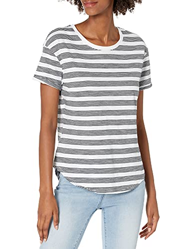 Amazon Brand - Daily Ritual Women's Lived-in Cotton Roll-Sleeve Crewneck T-Shirt
