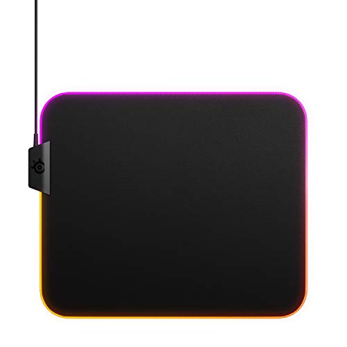 Book Cover SteelSeries QcK Gaming Mouse Pad - Medium RGB Prism Cloth - Optimized For Gaming Sensors