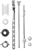 PF WaterWorks PF0907-CH Pop-Up Drain Repair Kit - Threaded Adjustable Center Pivot/Ball Rod with 3 Nuts, Gasket, 3 Sizes of Balls, with Pull Rod/Linkage, Chrome