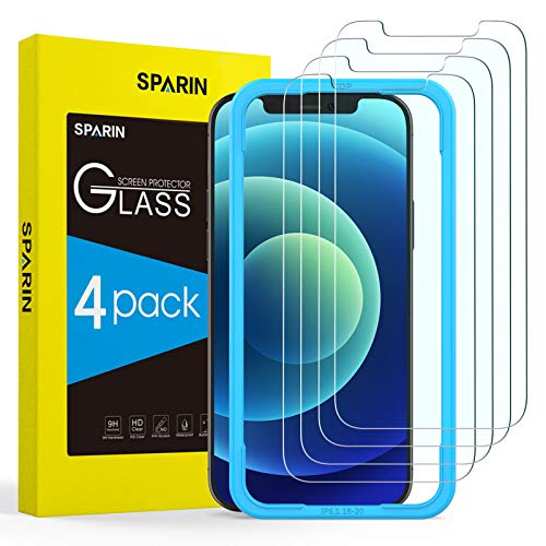SPARIN Screen Protector iPhone 11 / iPhone XR, [4 Pack] Tempered Glass Screen Protector [Alignment Frame] [Easy Installation] iPhone 11 2019 / iPhone XR 6.1 Inch