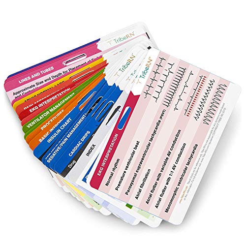 Book Cover BadgeGuru Set by Tribe RN - 26 Nursing Badge Reference Cards - EKG, Vitals, Lab Values etc. (Bonus Nursing Cheat Sheets) Perfect Gift for a Nurse, Student, or Other Medical Professional
