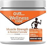 Life Extension Wellness Code® Muscle Strength & Restore Formula, Vitamin D3, ß-Hydroxy-ß-Methylbutyrate Monohydrate (HMB), Muscle Health, Gluten Free, Non-GMO, 94.2 g
