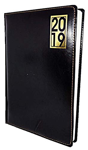 Book Cover CrownLit A4 New Year Diary, 2019 Hardbound (Size : 10.25 X 8.25 inches, Black)