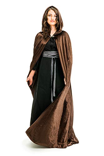Little Adventures Deluxe Velvet Adult Cloak Cape with Lined Hood - Machine Washable Durable Cosplay Party Costume
