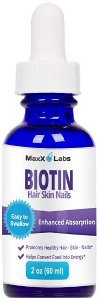 Book Cover Liquid Biotin 5000 mcg Drops - New - Best Hair Nails and Skin Vitamins for Women - Fast Working HSN Supplement for Hair and Nail Growth Plus Vitamin C and Zinc for Results You Can See - 30 Day Supply