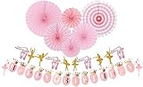 MEANT2TOBE Ballet Girls Dancer Banner - Ballerina Birthday Party Decorations - Happy Birthday Party Banners - Ballerina Party Supplies for Girls - Ballerina Theme Birthday Party - Ballet Wall Art