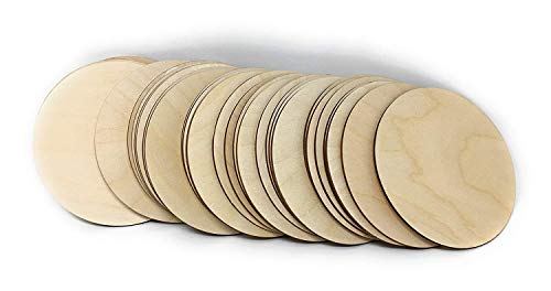 Gocutouts 3" Wooden Circle Cutouts Unfinished Baltic Birch Package of 25 (25)