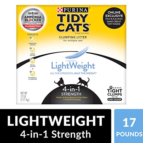 Purina Tidy Cats Light Weight, Low Dust, Clumping Cat Litter, LightWeight 4-in-1 Strength Multi Cat Litter - 17 lb. Box