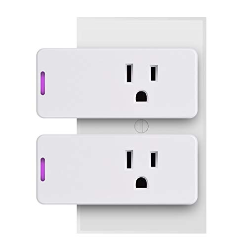 Book Cover Smart Plug, Surge Protector, POWRUI Wifi Outlet Compatible with Alexa, Google Home & IFTTT, No Hub Required, Remote Control your home appliances from Anywhere, 15A,1080 Joules, ETL Certified (2 packs)