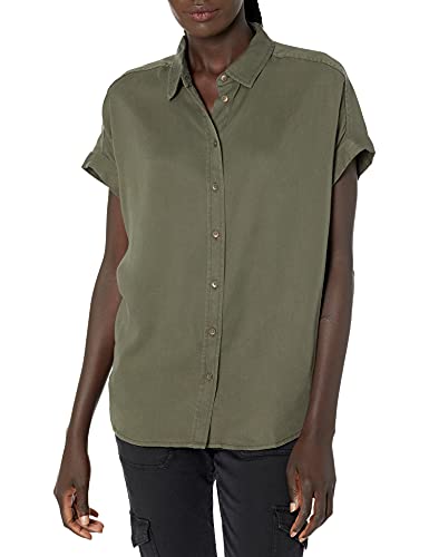 Daily Ritual Women's Tencel Short-Sleeve Button-up Shirt