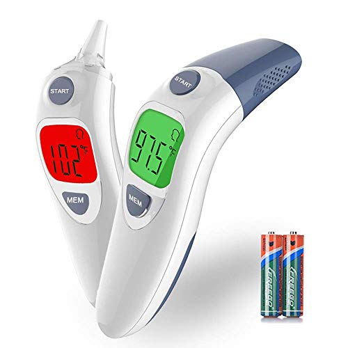 Book Cover Hobest Baby Thermometer, Clinical Tested Infrared Forehead and Ear Thermometer, Accurate Digital Thermometer with Fever Alarm Function for Kids Toddler Children Adults-CE and FDA Approved