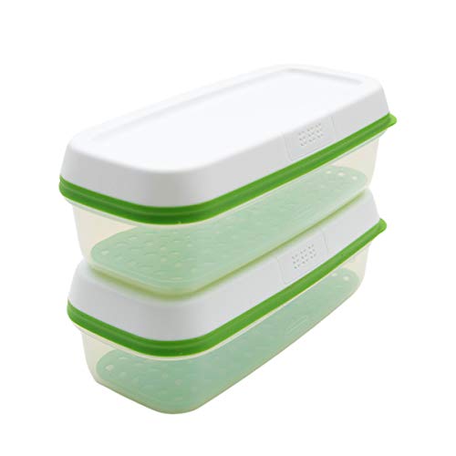 1996983 Freshworks Produce Saver Food Storage Container, Long Rectangle, 2 Pack