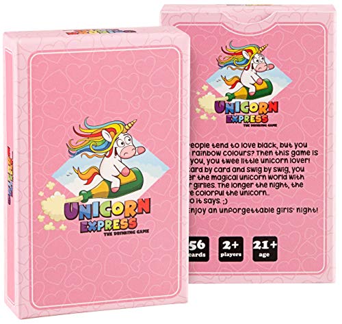 Unicorn Express Drinking Games for Adults Party – Funny Drinking Game for Women – Bachelorette Party Card Game