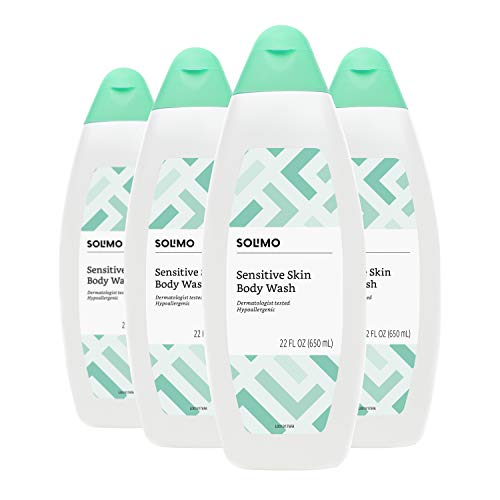 Solimo Body Wash for Sensitive Skin, 22 Fluid Ounce (Pack of 4)
