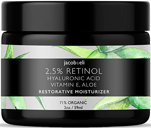 Rich Retinol Cream - Top Influencer - Organic & Vegan - Luxury Quality Moisturizer for Face & Eye Packed with Organic Retinol, Vitamin E, Jojoba Oil, Hyaluronic Acid, Shea Butter, Organic Aloe & More.