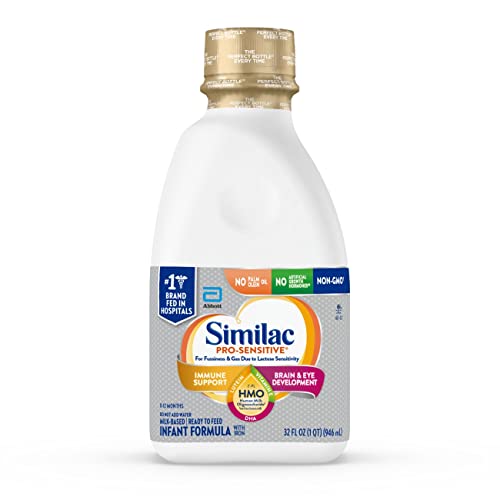 Similac Pro-Sensitive®* Infant Formula with Iron for Lactose Sensitivity, with 2â€™-FL HMO for Immune Support, Non-GMO, Ready-to-Feed Baby Formula, 32 Fl Oz (Pack of 6)
