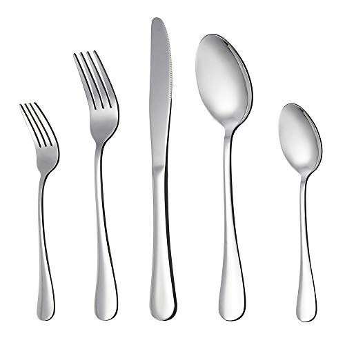 Book Cover LIANYU 30 Piece Flatware Silverware Set for 6, Stainless Steel Cutlery Eating Utensils, Mirror Finished, Dishwasher Safe