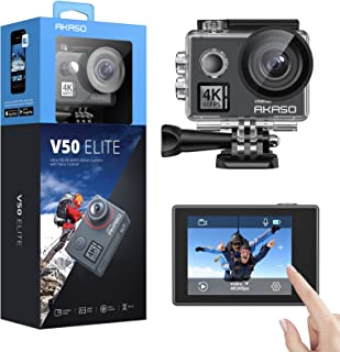 Book Cover AKASO V50 Elite 4K60fps Touch Screen WiFi Action Camera Voice Control EIS Web Camera 131 feet Waterproof Camera Adjustable View Angle 8X Zoom Remote Control Sports Camera with Helmet Accessories Kit