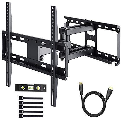 PERLESMITH TV Wall Mount Bracket Tilts, Swivels, Extends - Full Motion Articulating TV Mount for 26-55 Inch LED, LCD, Plasma Flat Screen TVs up to 99lbs Max VESA 400x400