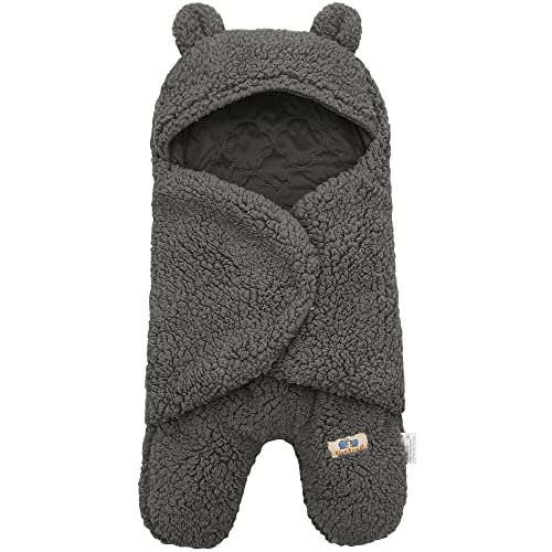 BlueSnail Newborn Receiving Blanket Baby Sleeping Wrap Swaddle 0-3 Months, 8-13 lbs (Gray)