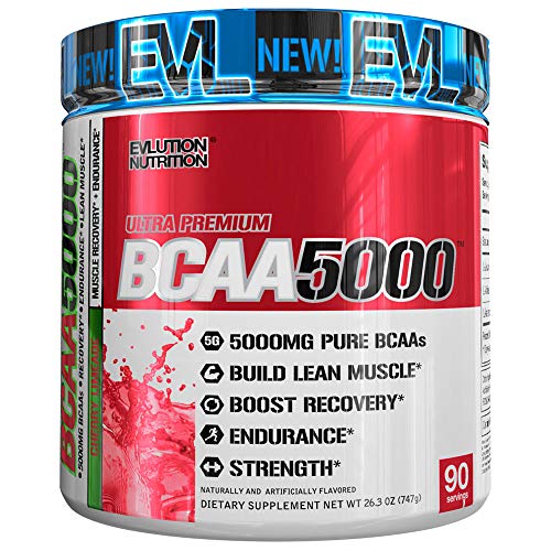 Evlution Nutrition BCAA5000 Powder 5 Grams of Premium BCAAs (90 Servings, Cherry Limeade)