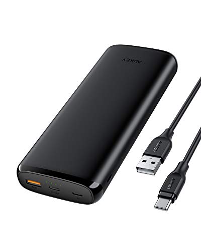 Book Cover AUKEY USB C Power Bank 20000mAh, Type C Charger with 18W Power Delivery, Quick Charge 3.0 Battery Pack Compatible with iPhone 11 Pro/XS Max/X, Samsung, Nintendo Switch, Tablets, and More