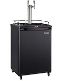 Kegco ICZ163B-2 Keg Dispenser, 2 Faucet, Black