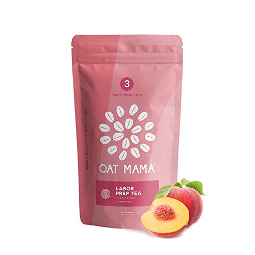 Book Cover Oat Mama Labor Prep Tea: Peach Berry, Organic Herbs, Raspberry Leaf for Labor and Delivery, Women-Owned, 28 Cups