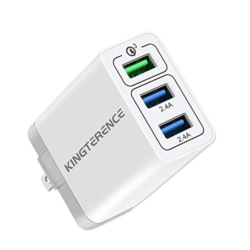 Wall Charger Fast Adapter, Phone Charging Block Fast Charge, 30W 3 Port Travel Wall Fast Charger QC3.0 QC2.0 for Samsung, LG, HTC, iPhone More-White