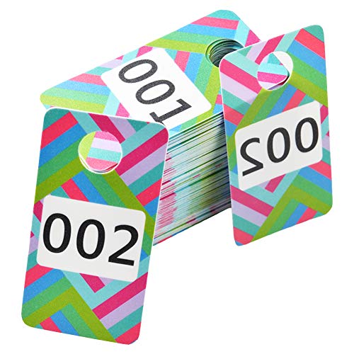 Zehhe 100 Pieces Reusable Consecutive Live Number Tags with Normal and Reversed Mirrored Numbers for Facebook Live and LuLaroe Supplies (001-100)