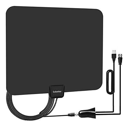 [Upgraded 2019] Digital Amplified HD TV Antenna 50-80 Mile Range - Support 4K 1080p and All TV's w/Detachable HDTV Amplifier Signal Booster - 13.5 Longer Coax Cable