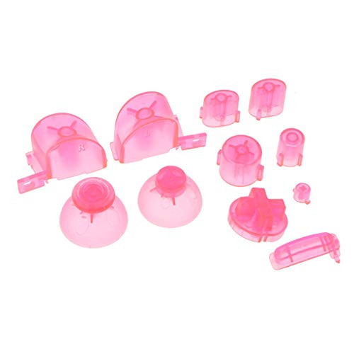 ABXYZ Buttons +Thumbstick D-pad Triggers Full Buttons Mod Set for NGC Gamecube Controller Clear Pink