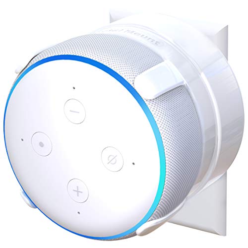 TotalMount Outlet Mount for Echo Dot 3rd Gen (Includes Cable Management) - White