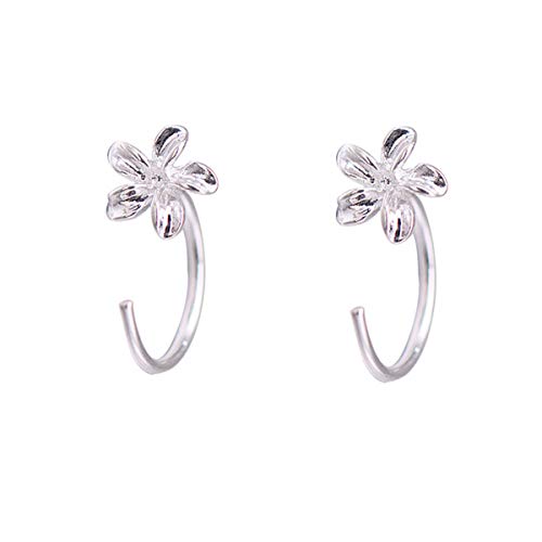 SLUYNZ 925 Sterling Silver Plumeria Flowers Studs Earrings for Women Teen Girls Flowers Studs Earrings