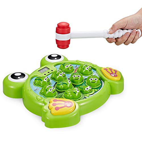 Think Gizmos New Interactive Whack A Frog TG702 - Fun Gift for Boys & Girls of Age 3 4 5 6 7 8, Learning, Active, Early Developmental STEM Pounding Toy for Toddlers