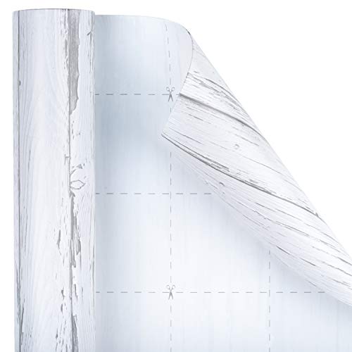 RUSPEPA Wrapping Paper Roll - White Woodgrain Design for Wedding,Birthday, Shower, Congrats, and Holiday - 30 inches x 32.8 feet