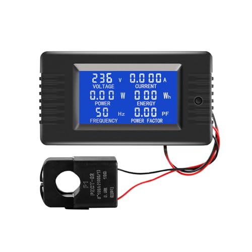 AC Current Voltage Amperage Power Energy Panel Meter LCD Digital Display Ammeter Voltmeter Multimeter with Split Core Current Transformer CT AC 80-260V 100A (AC 100A Meter(Split Core Transformer))