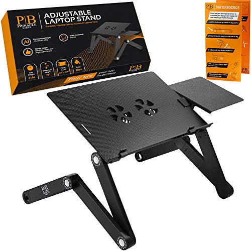 Book Cover Product Name: Adjustable Laptop Stand - Perfect Laptop Stand for Bed, Portable Standing Desk at The Office, Laptop Desk for Bed, Portable Laptop Stand - Sturdy Aluminum Desk Stand w/Anti-Slip Bars &