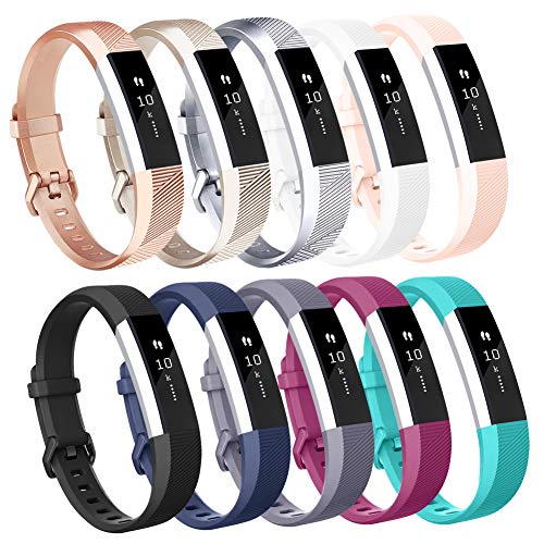Book Cover AK Replacement Bands Compatible with Fitbit Alta Bands/Fitbit Alta HR Bands (10 Pack), Replacement Bands for Fitbit Alta/Alta HR (10 pcs-c, Small)