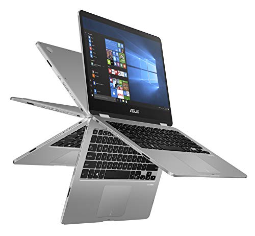 ASUS VivoBook Flip 14 Thin & Light 2-in-1 Laptop, 14â€ FHD Touchscreen, Intel Celeron Dual Core N4000 Processor, 4GB RAM, 64GB Storage, Fingerprint Reader, Windows 10 in S Mode, J401MA-YS02